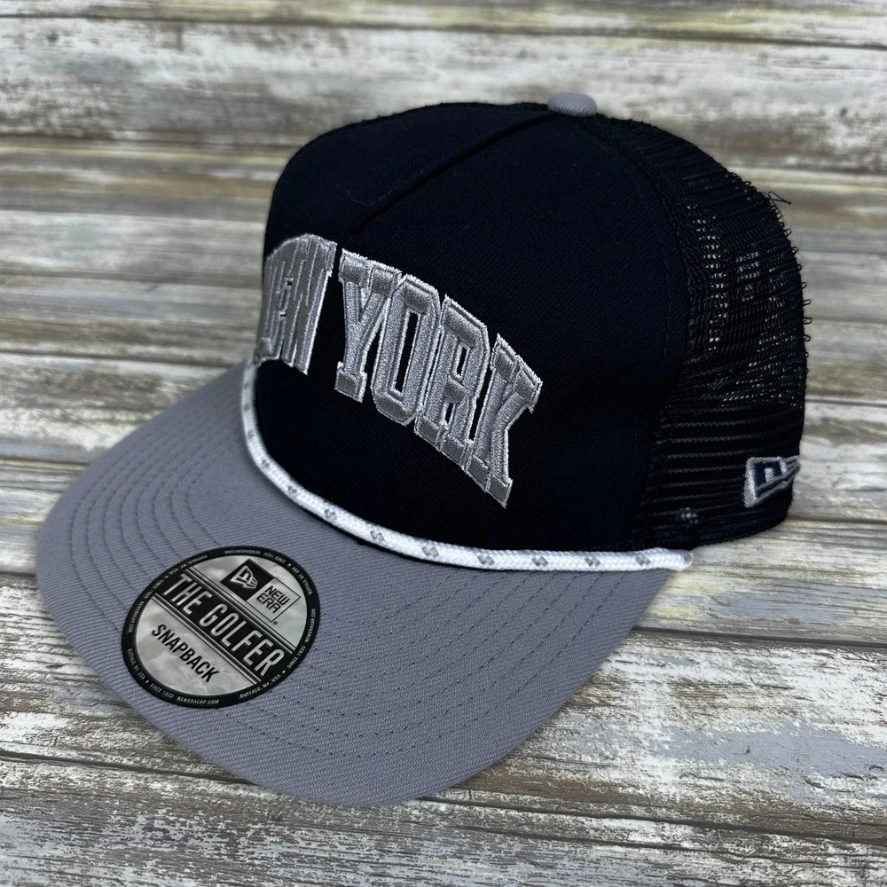 New York Yankees The Golfer Mens Snapback‎ Rope Hat OSFM New Era Black Grey NEW